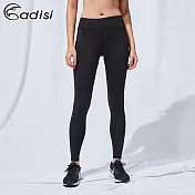 ADISI 女拼接立體剪裁抗UV吸排緊身褲AP1911061 (S-2XL) / 吸濕排汗、抗紫外線S花朵壓花