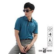 【遊遍天下】男款吸濕排汗抗UV機能POLO衫(GS1039)M寶藍黑