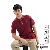 【遊遍天下】男款吸濕排汗抗UV機能POLO衫(GS1039)M酒紅灰