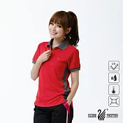【遊遍天下】MIT女抗UV吸濕排汗機能POLO衫(SV050)M紅色