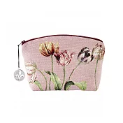Art de Lys法國原裝 5765E 鬱金香/粉色背景/雙面小型化妝包 15x20
