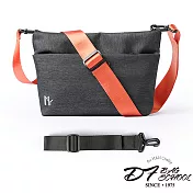 DF BAGSCHOOL - 男士休閒潮流款3WAYS雙色背帶手提斜背包黑色