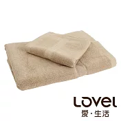 Lovel 嚴選六星級飯店素色純棉浴巾/毛巾2件組(共5色)椰褐
