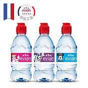 【evian依雲】天然礦泉水 玩具總動員運動瓶 (330ml/24入/PET)