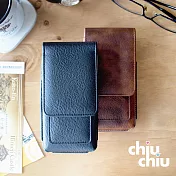 【CHIUCHIU】OPPO Reno 標準版 (6.4吋)復古質感犀牛紋雙卡層可夾式保護皮套(沉穩黑)