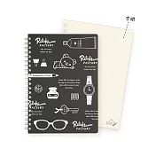 San-X 拉拉熊文創工廠系列線圈筆記本。黑