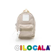 CILOCALA 亮彩尼龍金屬扣環造型小包 米色