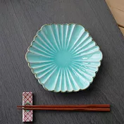 【東京食器】美濃燒 孔雀六角盤 – 土耳其藍