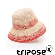 tripose AGNES 100%手工Raffia時尚遮陽草帽-帽簷8cm(玫紅色)