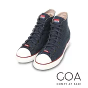 GOA 男款牛仔單寧高筒帆布鞋【含內增高鞋墊】EU40藍色