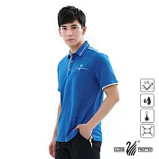 【遊遍天下】男款吸濕排汗抗UV機能POLO衫(GS1039)M藍白