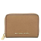 MICHAEL KORS 防刮皮革卡片零錢包-駝色（現貨+預購）駝色