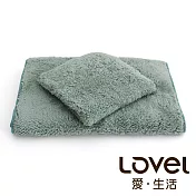 Lovel 7倍強效吸水抗菌超細纖維毛巾/方巾2件組(共9色)湖水綠