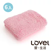 Lovel 7倍強效吸水抗菌超細纖維毛巾6入組(共9色)蜜桃粉