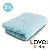 Lovel 7倍強效吸水抗菌超細纖維毛巾6入組(共9色)粉末藍