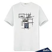 (現貨+預購)-HeHa阿薩圤盧的抽象藝術風潮流短T三色L(白色)