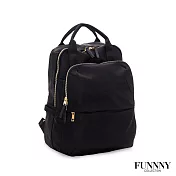 FUNNNY 大容量實用尼龍機能後背包 Alva 黑
