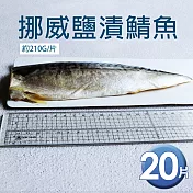 【優鮮配】超大厚片挪威薄鹽鯖魚210gX20片免運組