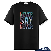 <現貨+預購>筆Never say never 印花短袖T恤 三色-HeHaM(SAY黑)