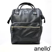 anello 打孔皮革口金後背包 黑色 L尺寸