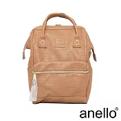anello 打孔皮革口金後背包 米色 M尺寸