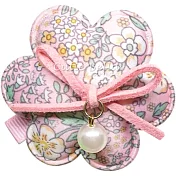 Cutie Bella珍珠鄉村花全包布手工髮夾-Country Pearl Flower-Pinky