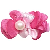 Cutie Bella珍珠多層次花瓣全包布手工髮夾-Flower Pearl-Rose