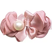 Cutie Bella珍珠多層次花瓣全包布手工髮夾-Flower Pearl-Cameo