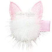 Cutie Bella貂毛貓咪全包布手工髮夾-Marten Hair Cat-Pinky