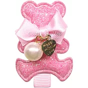 Cutie Bella馬卡龍色系蝴蝶結小熊全包布手工髮夾-Macaron Teddy-Smitten