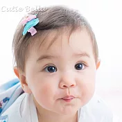 Cutie Bella馬卡龍色系蝴蝶結小熊全包布手工髮夾-Macaron Teddy-Sky