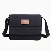 WAIPU 時尚多功能側背包 帆布包 男女休閒包 背包 掀蓋型橫式側背書包 斜跨單肩包 1145黑