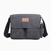 WAIPU 時尚多功能側背包 帆布包 男女休閒包 背包 掀蓋型橫式側背包 斜跨單肩包 1141灰