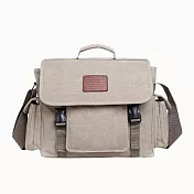 WAIPU 時尚多功能側背包 帆布包 男女休閒包 背包 掀蓋型橫式側背包 斜跨單肩包 1170卡其