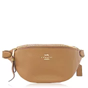 COACH 鵝卵石皮革 / 斜背 / 腰包_駝色駝色