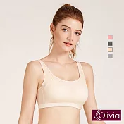 【Olivia】無鋼圈輕運動舒棉內衣M膚色