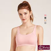【Olivia】無鋼圈輕運動舒棉內衣M粉色
