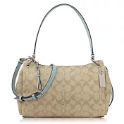 COACH 經典 PVC / 小款 / 肩背兩用包_卡其藍卡其藍