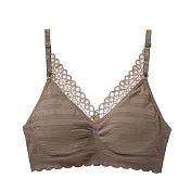 【Secret Lover】3D蕾絲立體透氣條紋無鋼圈內衣胸罩(共四色)SLMX38咖啡色