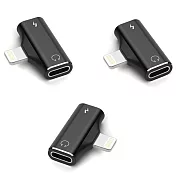 二合一耳機充電擴充lightning轉接頭(1入)黑色