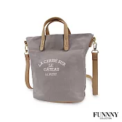 FUNNNY 厚磅數帆布兩用每日包 山崎 杏沉穩灰
