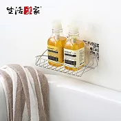 【生活采家】樂貼系列台灣製304不鏽鋼浴室用沐浴品置物籃(小)(金)#27268