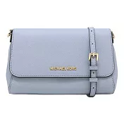 MICHAEL KORS 翻蓋防刮皮革斜背包-水藍  (現貨+預購）水藍