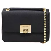 MICHAEL KORS 金鍊防刮皮革兩用包-黑色 (現貨+預購）黑色