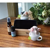 【YACHT 遊艇精品文創】搖頭杯杯原木手機座+檜木擴香精油(送限量檜木純露)-01PIPI粉紅豬