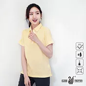 【遊遍天下】女款吸濕排汗抗UV機能POLO衫(GS1033)M黃白