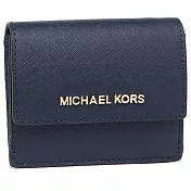 michael kors 簡約皮革扣式零錢包-深藍（現貨+預購）深藍