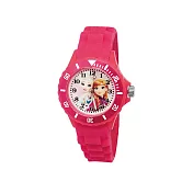 【Diseny迪士尼】冰雪奇緣系列_運動彩帶手錶(中)_微笑(桃紅)