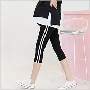 孕婦運動型托腹褲 薄款外穿打底褲莫代爾孕婦七分打底褲L黑色