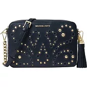 MICHAEL KORS 流蘇鉚釘斜揹包-深藍（現貨+預購）深藍